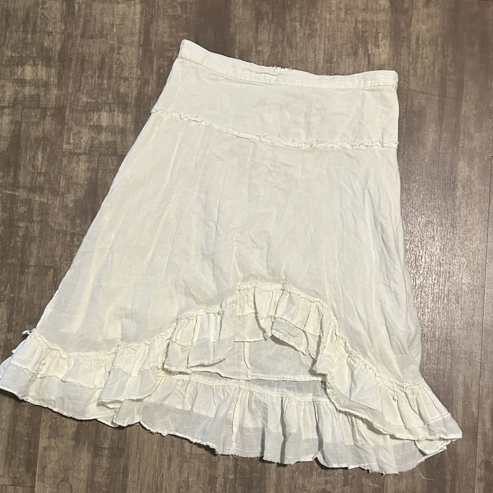 Cream cotton Y2K Skirt cottagecore boho western festival